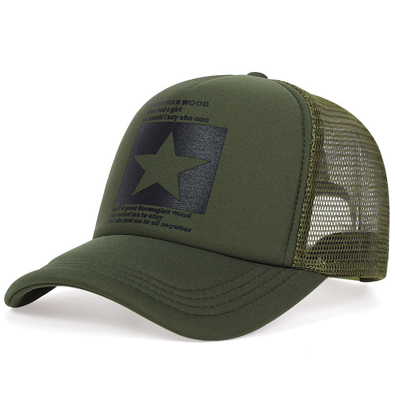 1pc Pentagram Breathable Baseball Cap Mesh Cap