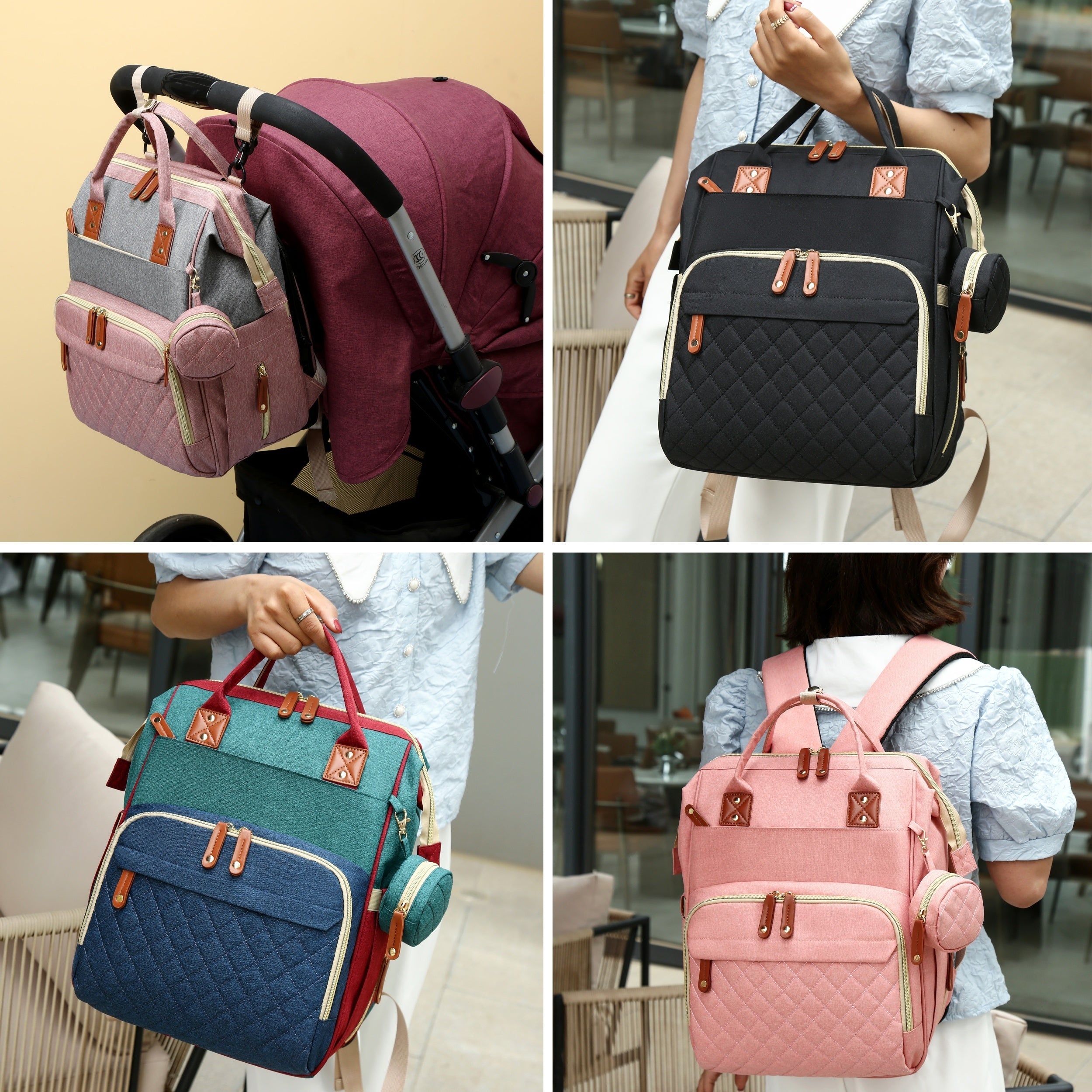 [Diaper Bag Backpack] Lamroro Diaper Bag Backpack, Bags for Boys Girls, Diaper Backpack Bag with a changing station, Multifunction Large Travel Back Pack, Registry Search, Essential Gifts