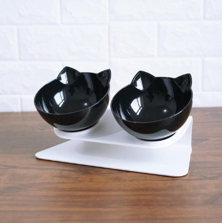 New Inclined Food Cat Ear Oblique Mouth Transparent Single Pet Bowl - You Offer