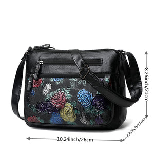 Fashionable Floral Print Crossbody Bag - Adjustable Strap, Zipper Closure, Foldable, Polyester Lining, Messenger Bag for Women - Casual, Stylish, and Practical