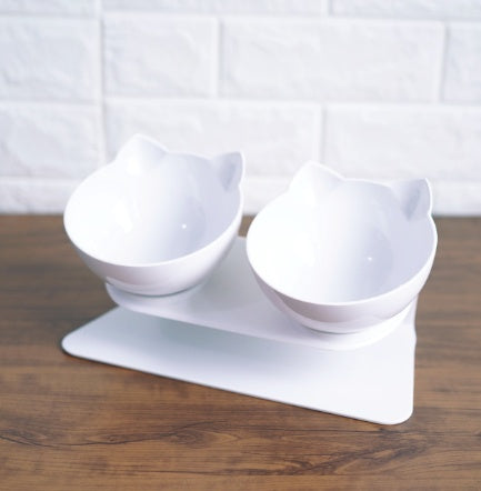 New Inclined Food Cat Ear Oblique Mouth Transparent Single Pet Bowl - You Offer