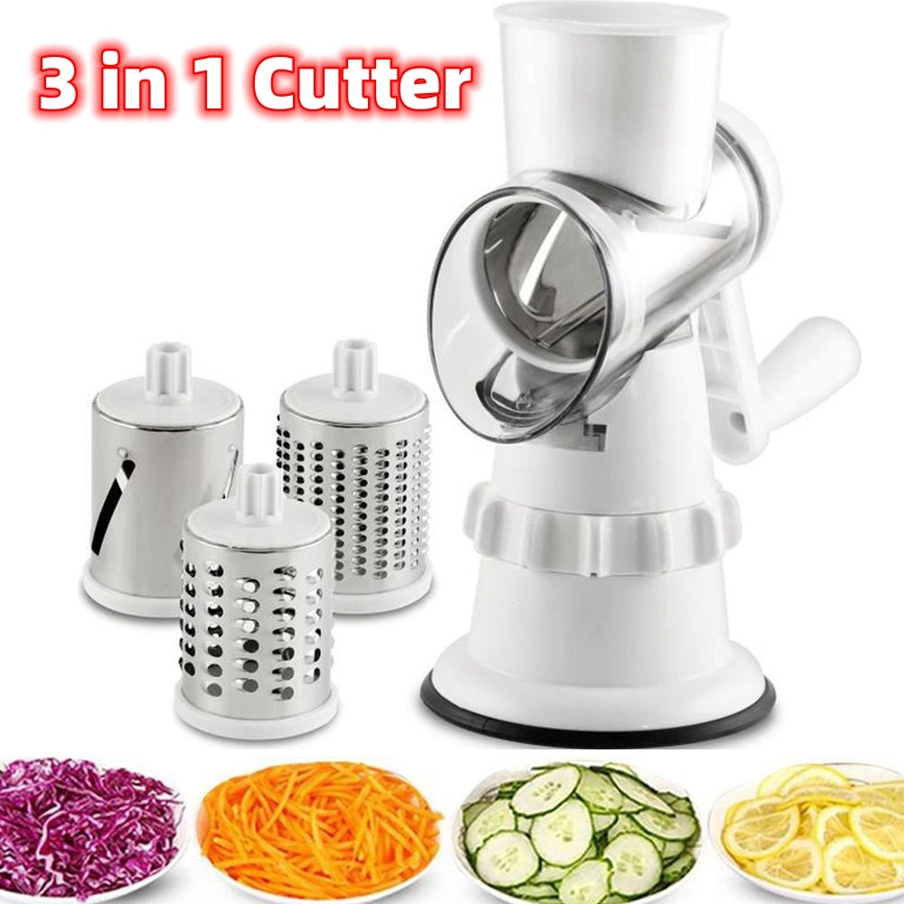 3 In 1 Vegetable Slicer Manual Kitchen Accessories Grater For Vegetable Cutter Round Chopper Mandolin Shredder Potato Home Kitchen Supplies Kitchen Gadgets - You Offer