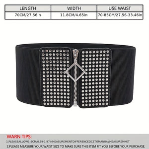 Wide Elastic Studded Belt Female Waist Gothic Plus Size Stretch Girdle Ladies Long Belts For Women Corset Waistband