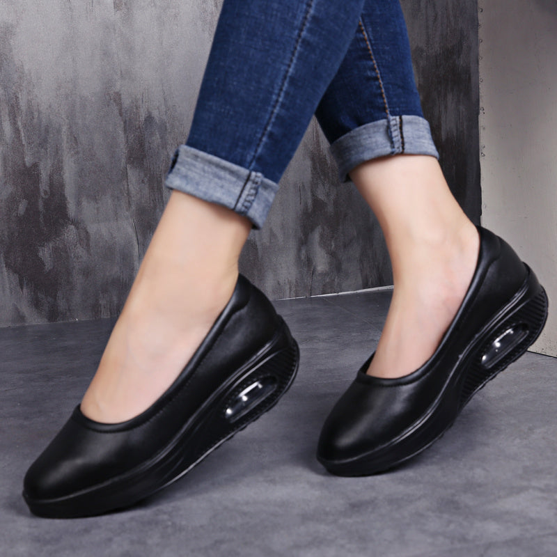 Comfy All-Season Women's Nursing Shoes with Air Cushion Support, Non-Slip Sole, Easy Slip-On Design
