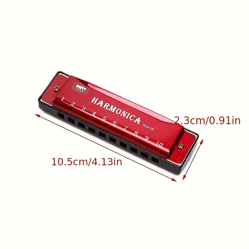 10 Hole Harmonica Mouth Organ Puzzle Musical Instrument Beginner Teaching Playing Gift Copper Core Resin Harmonica Eid Al-Adha Mubarak