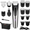 Beard Trimmer For Men, All-in-One Men's Hair Clipper Hair Trimmer, Mustache Body Nose Ear Facial Cutting Shaver, Electric Razor Grooming Kit, USB Rechargeable Cordless & Led Display, Holiday Gift For Him Father's Day Gift