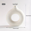 1pc Contemporary Ceramic Vase, Round Circle Design, Creative Ceramic Craft, Living Room Decor, Cross-Border Bestseller, 5.12*5.51inch Decorative Flower Vase