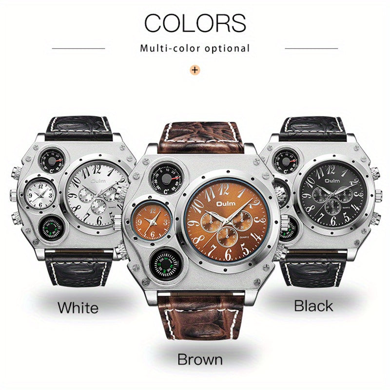 Men's Quartz Watch, Multi Dial With Compass, Casual Watch For Men, Ideal choice for Gifts