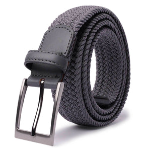 [LCG LUCHENGYI Elastic Belt] LCG LUCHENGYI Unisex Braided Elastic Belts | Stretch Woven Fabric with Square Buckle for Jeans, Golf Shirts, and Casual Wear | Black, Adjustable Fit, Structured Design, Durable Belt Fabric