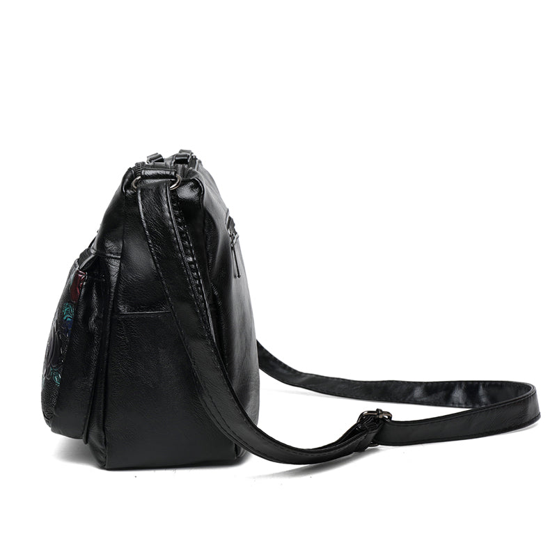 Fashionable Floral Print Crossbody Bag - Adjustable Strap, Zipper Closure, Foldable, Polyester Lining, Messenger Bag for Women - Casual, Stylish, and Practical