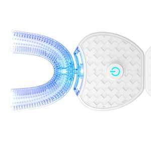 360 Degrees Intelligent Automatic Electric  Toothbrush Waterproof U Type Tooth Brush Whitening Blue Light USB Charging - You Offer