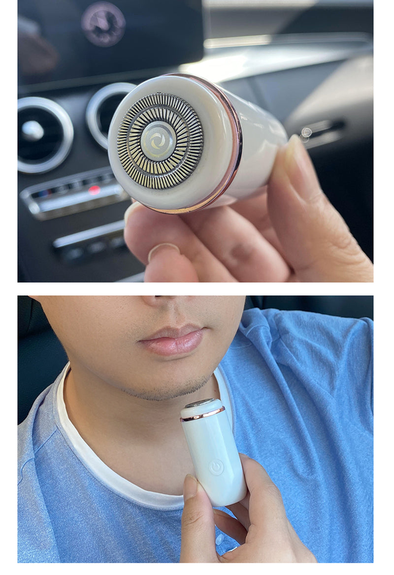 Compact USB-Charged Mini Electric Shaver: One-Touch, Durable Stainless Steel, Floating Head, Long Battery Life, Washable