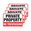 4pcs Private Property No Trespassing Sign Metal Signs 10"x7" Rust Free Aluminum, Indoor & Outdoor Use