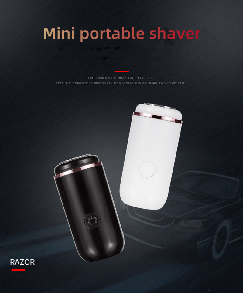 Compact USB-Charged Mini Electric Shaver: One-Touch, Durable Stainless Steel, Floating Head, Long Battery Life, Washable