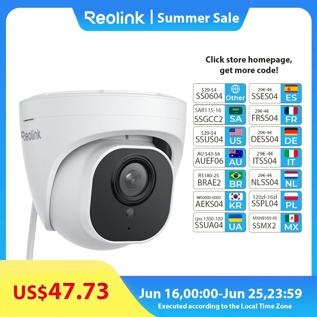 Reolink Smart Security Camera 5MP PoE Outdoor Infrared Night Vision IP Cam Person/Vehicle Detection Home Surveillance Camera - You Offer