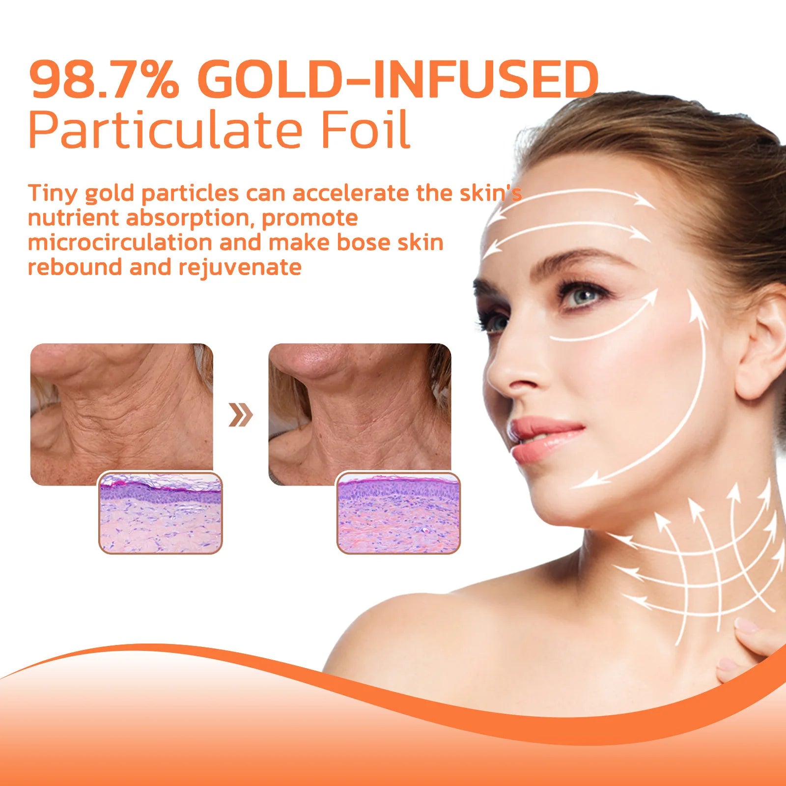 Hoygi 120ml 24k Gold Wrinkle Remover Serum Anti Aging Fine Line Reduce Puffiness Firming Moisturizing Brightening Facial Serum