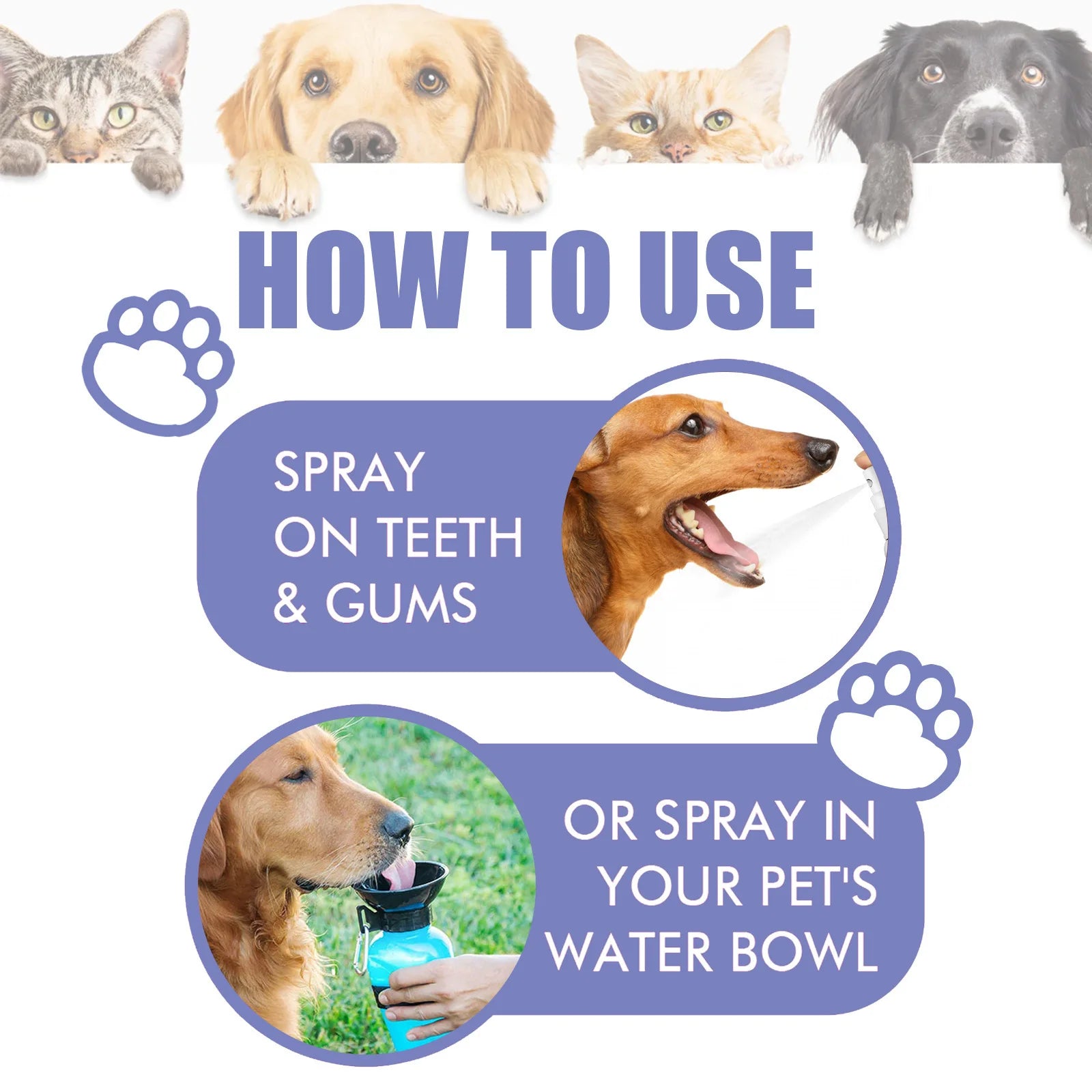 Yegbong 30ml Pet Teeth Cleaning Spray Cats Dogs Whitening Remove Bad Breath Tooth Stains Calculus Deodorant Pet Oral Care Spray