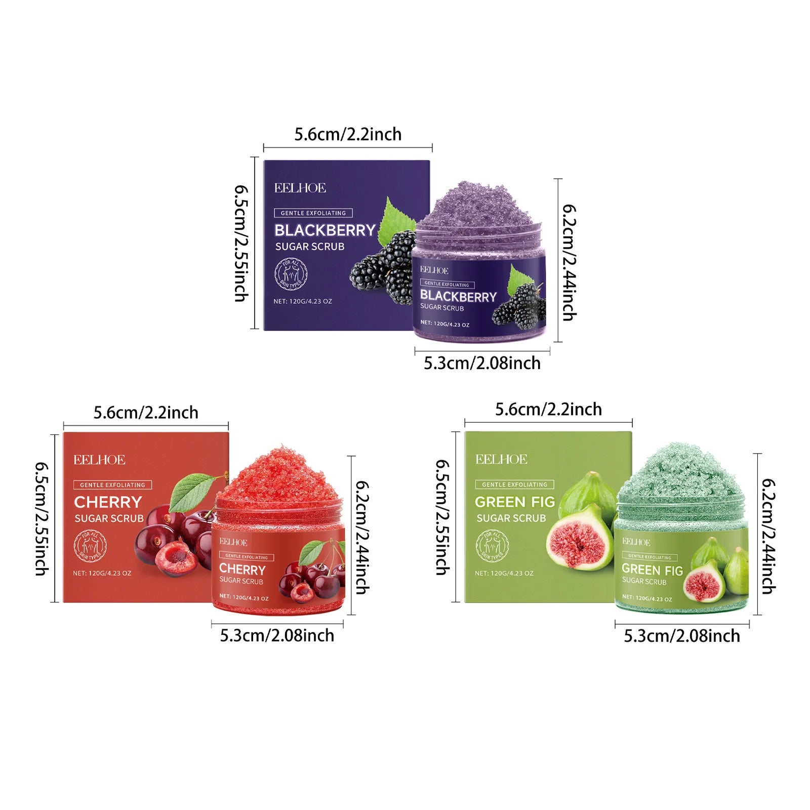 Eelhoe 120g Sugar Body Exfoliating Scrub Cleaning Skin Oil Control Remove Dead Skin Repair Rough Nourishing Smooth Skin Scrub