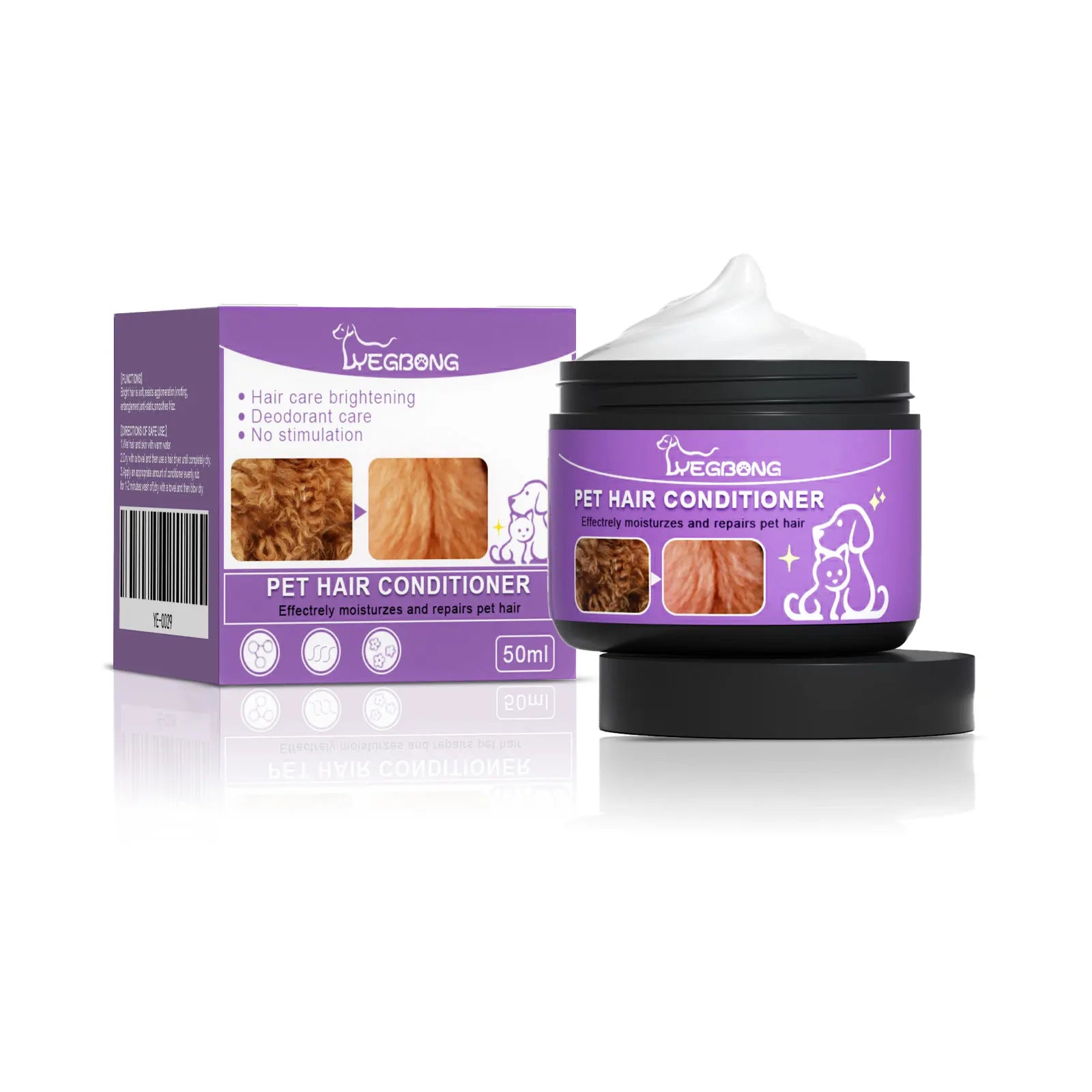 Yegbong Pet Hair Conditioner Cleaning Hair Dirts Volumizing Thickening Pet Hair Prevent Tangling Smoothing Pet Hair Conditioner