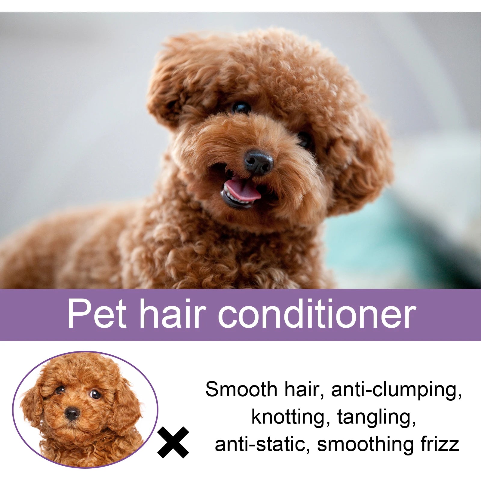 Yegbong Pet Hair Conditioner Cleaning Hair Dirts Volumizing Thickening Pet Hair Prevent Tangling Smoothing Pet Hair Conditioner