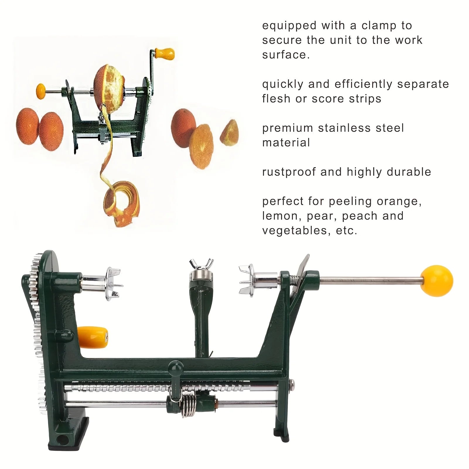 Apple Peeler Stainless Steel Fruit Vegatable Peeler Hand-cranked Multifunction 3 in 1 Core Slice Cutter for Kitchen Corer Cutter - You Offer