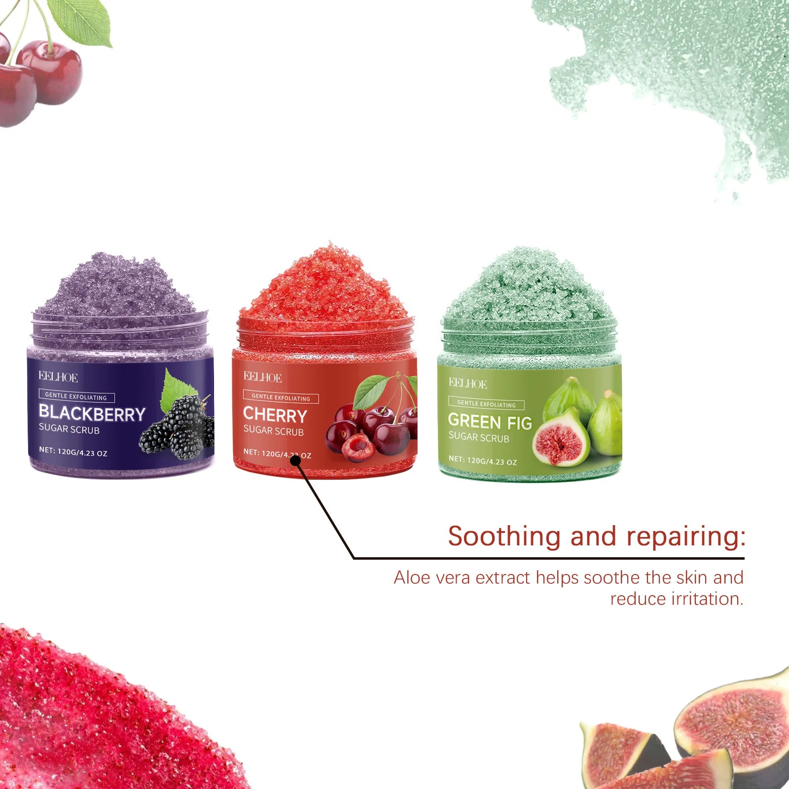 Eelhoe 120g Sugar Body Exfoliating Scrub Cleaning Skin Oil Control Remove Dead Skin Repair Rough Nourishing Smooth Skin Scrub