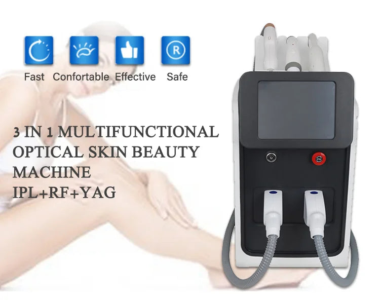 NEW 2025 Trend 3 In 1 Portable Multifun ction Beauty Machine Laser Hair Tatoo Removal Machine IPL+RF+Nd Yag Laser Machine