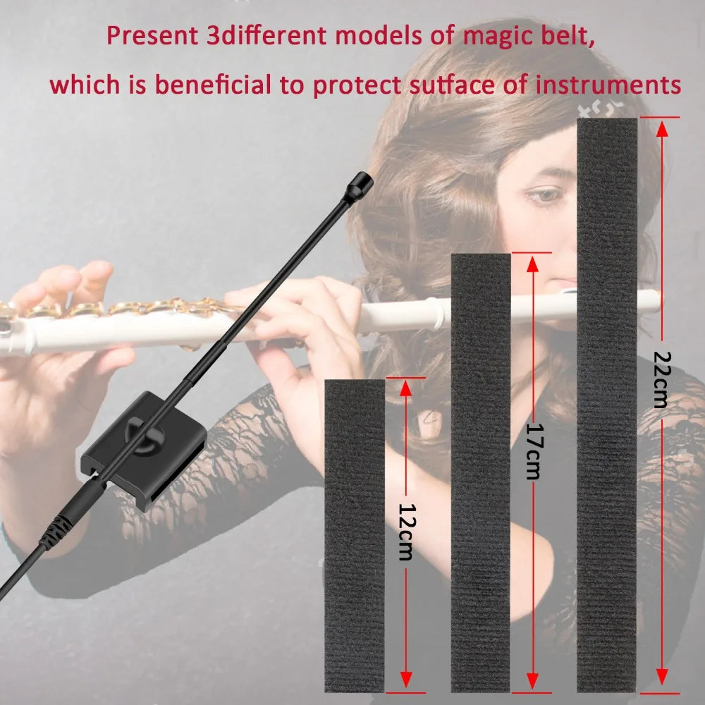 KIMAFUN 2.4G Mini Wireless Flute Microphone Omnidirectional Condenser Instrument Microphone for Flute Musicians
