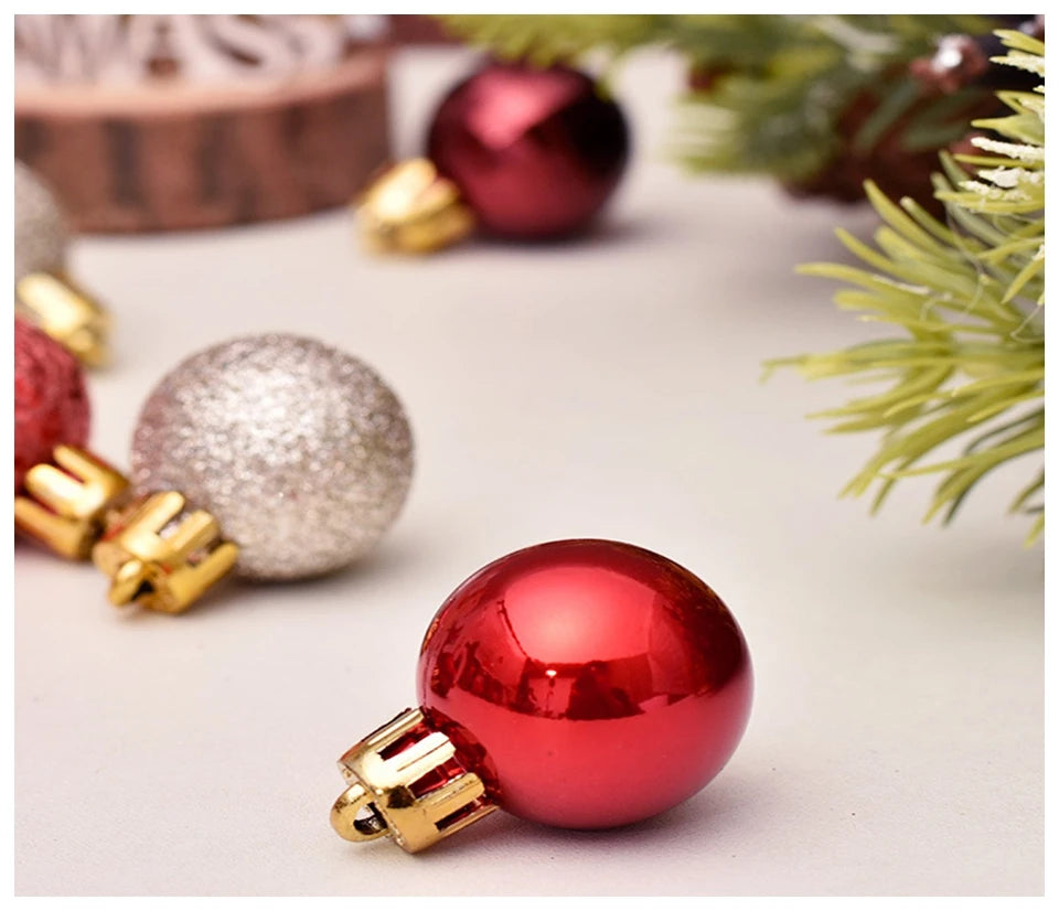 Christmas Balls Ornaments 99pcs/3cm XMAS Navidad Christmas Tree Pendant Balls Christmas Tree Gift Balls For Christmas Decortion