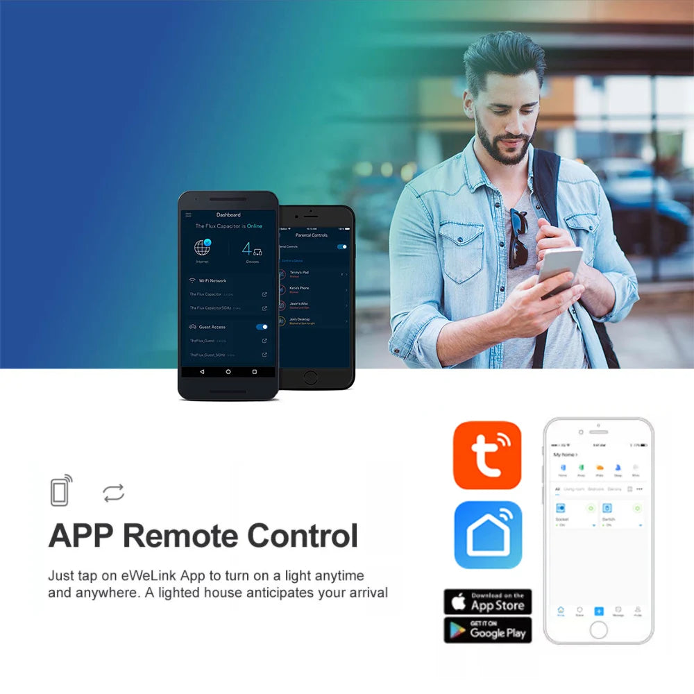 4CH Tuya Smart Life Wireless Wifi Switch Module WI FI APP Remote Control DC 12V 24V AC 220V RF Receiver 10A Smart Relay Alexa