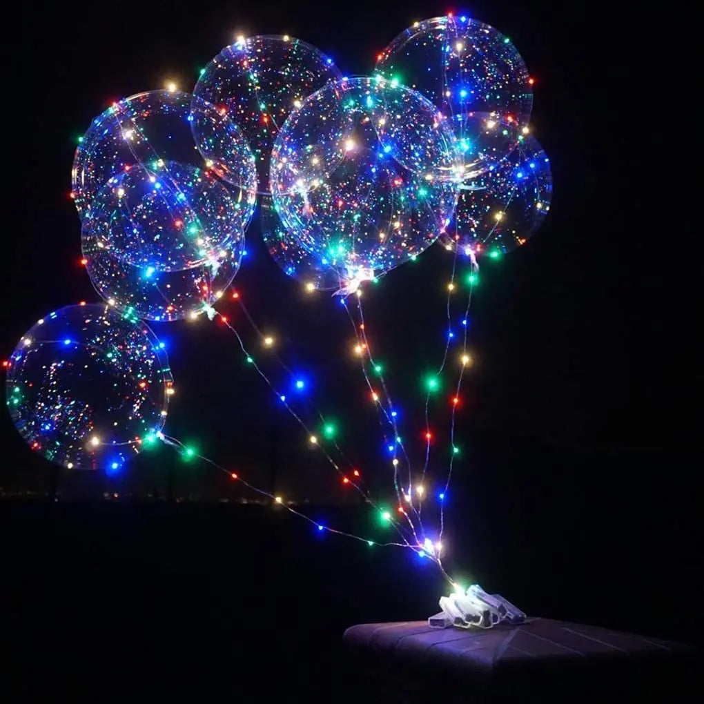 18 20 24 inch 10 Pack Light Up BoBo Party Christmas Led Balloons Clear Big Balloon with Helium for Birthday Wedding Party Decor
