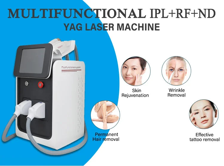 NEW 2025 Trend 3 In 1 Portable Multifun ction Beauty Machine Laser Hair Tatoo Removal Machine IPL+RF+Nd Yag Laser Machine