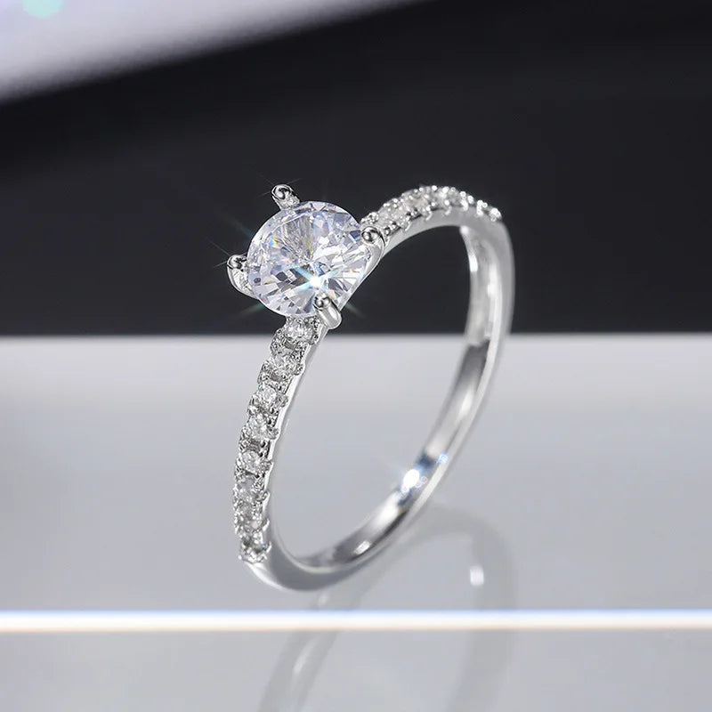 Classic Wedding Band Finger Ring for Female 925 Sterling Silver High Class AAA Zircon Stones Charming Party Jewellery - You Offer