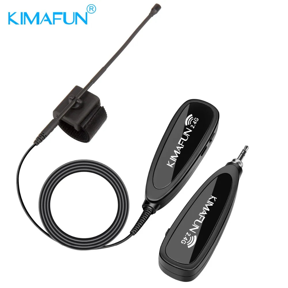 KIMAFUN 2.4G Mini Wireless Flute Microphone Omnidirectional Condenser Instrument Microphone for Flute Musicians