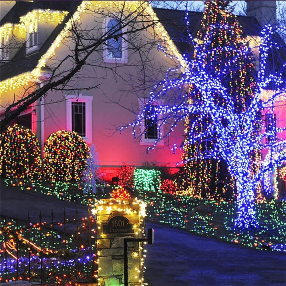 Outdoor Christmas Led String Lights 100M 50M 30M 20M 10M 5M Luces Decoracion Fairy Light Holiday Lights Lighting Tree Garland