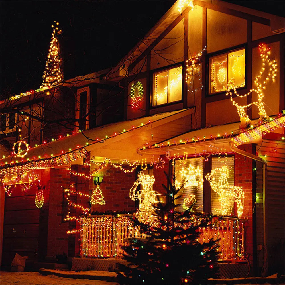 Outdoor Christmas Led String Lights 100M 50M 30M 20M 10M 5M Luces Decoracion Fairy Light Holiday Lights Lighting Tree Garland