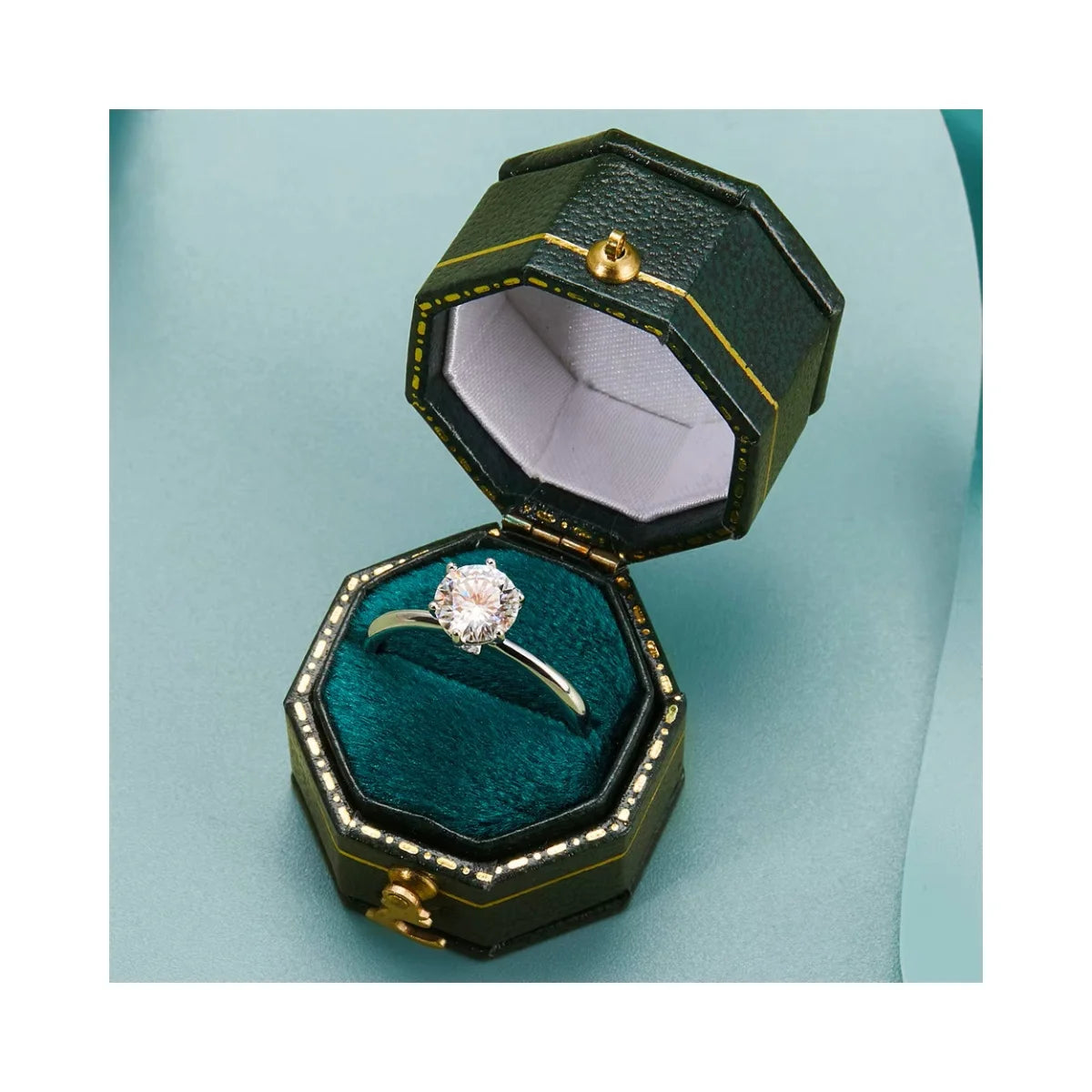 Dropshipping Gift S925 Sterling Silver Moissanite Diamond Ring 1 Carat Couple's Ring Wedding Proposal Birthday Gift - You Offer