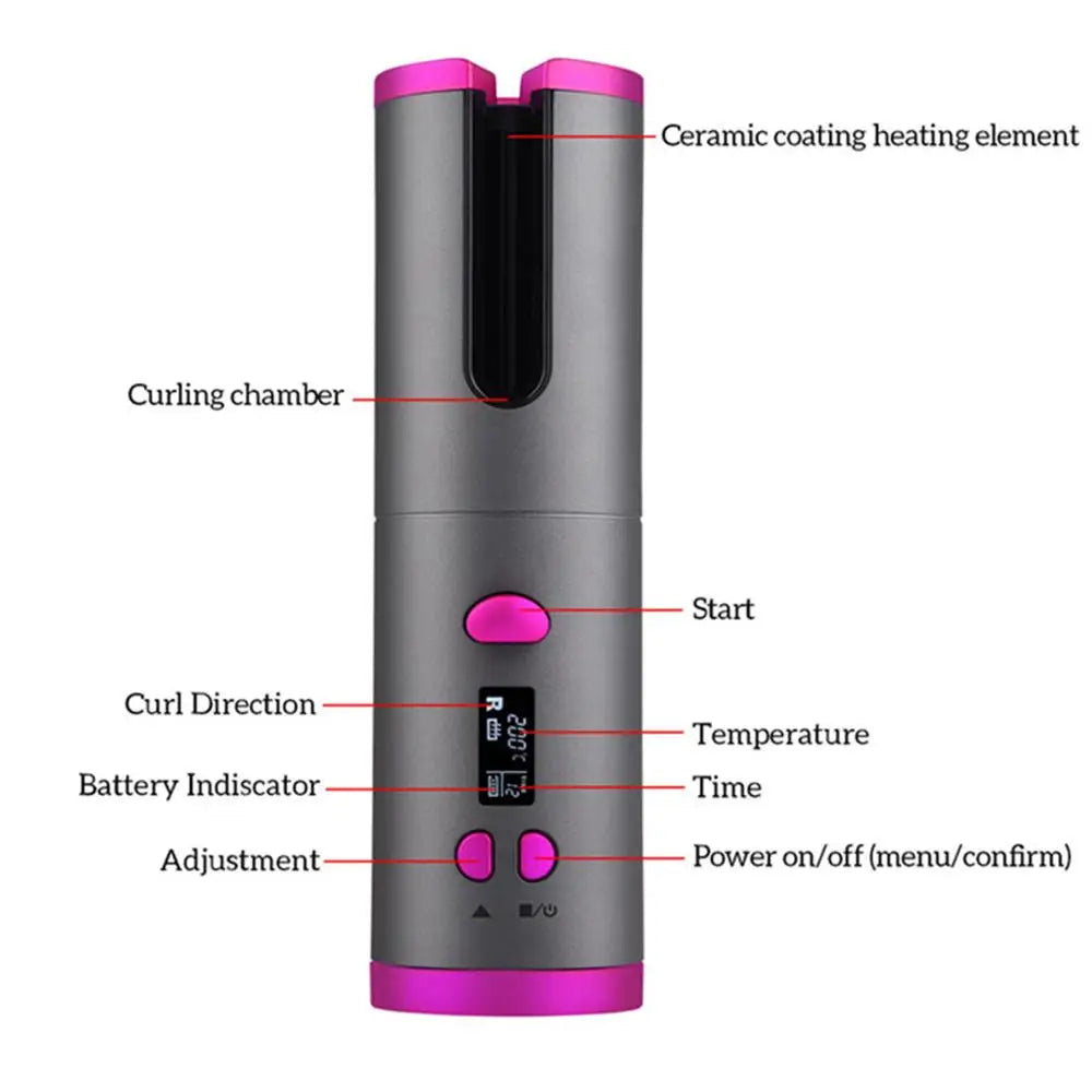 CORDLESS PORTABLE AUTOMATIC HAIR CURLER - You Offer