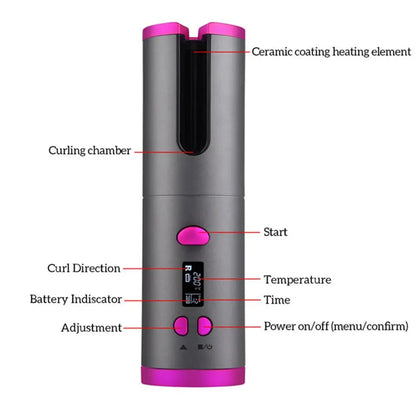 CORDLESS PORTABLE AUTOMATIC HAIR CURLER - You Offer