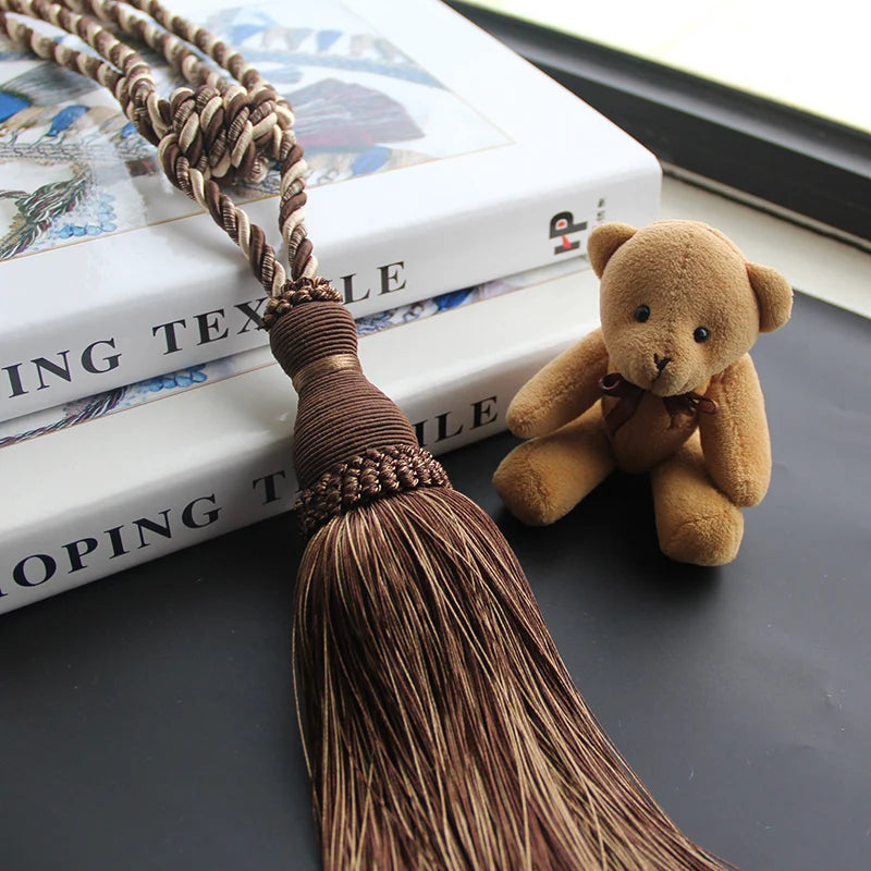 2Pcs Tassels Curtain Tieback Home Decoration Curtains Holder Buckle Rope Gold Hanging Balls Decor Living room Accessories