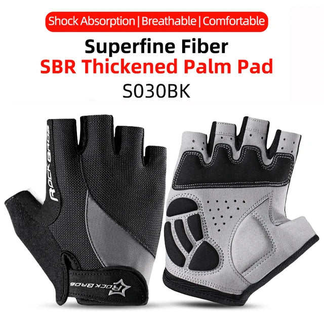 ROCKBROS Breathable Fitness Gloves Silicone Palm Hollow Back Gym Gloves Weightlifting Workout Dumbbell Bodybuilding Gloves