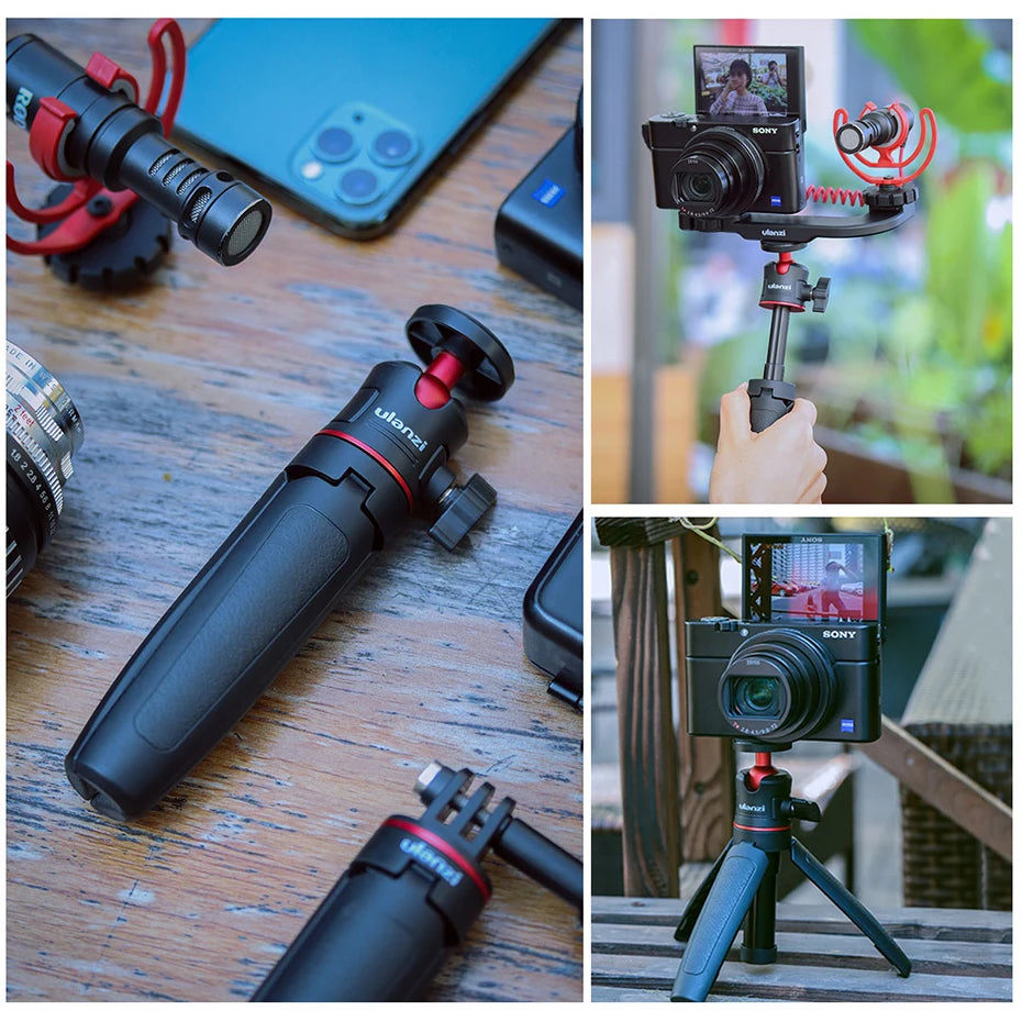 Ulanzi MT-08 Foldable Tripod for Phone Mini Portable Selfie Stick1/4''Screw Ballhead Universal For Camera DSLR Accessories
