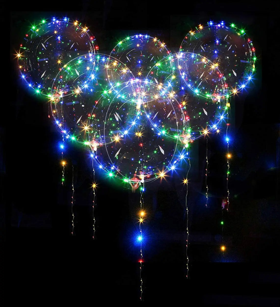 18 20 24 inch 10 Pack Light Up BoBo Party Christmas Led Balloons Clear Big Balloon with Helium for Birthday Wedding Party Decor