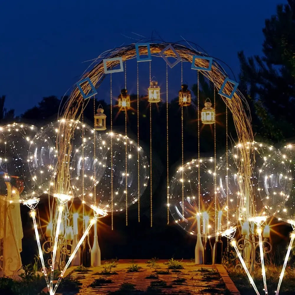 18 20 24 inch 10 Pack Light Up BoBo Party Christmas Led Balloons Clear Big Balloon with Helium for Birthday Wedding Party Decor