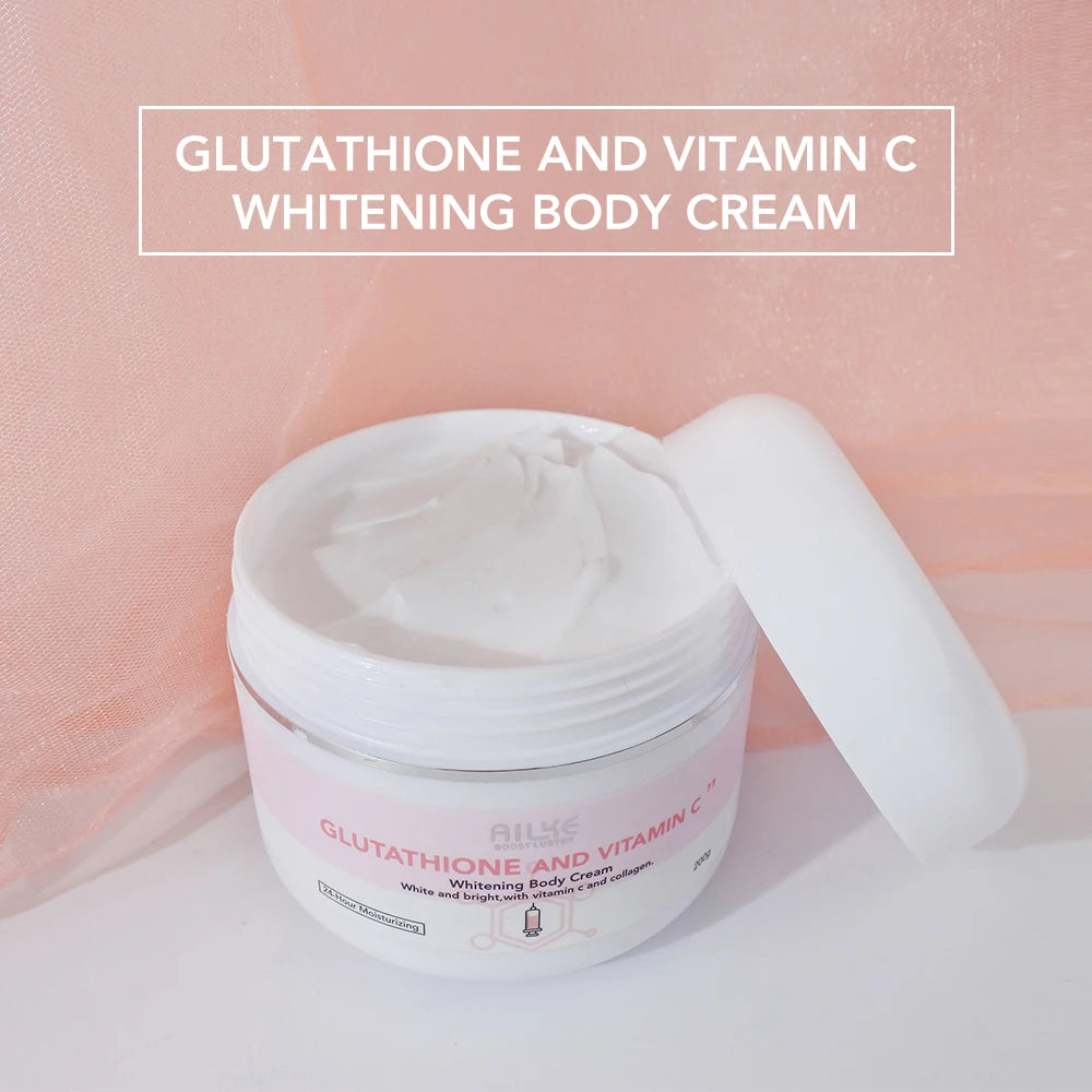 AILKE Whitening Remove Black Spots Facial Skin Care Lotion Moisturizing Cream Body Glutathion Vitamin C Black Skin Face New Set