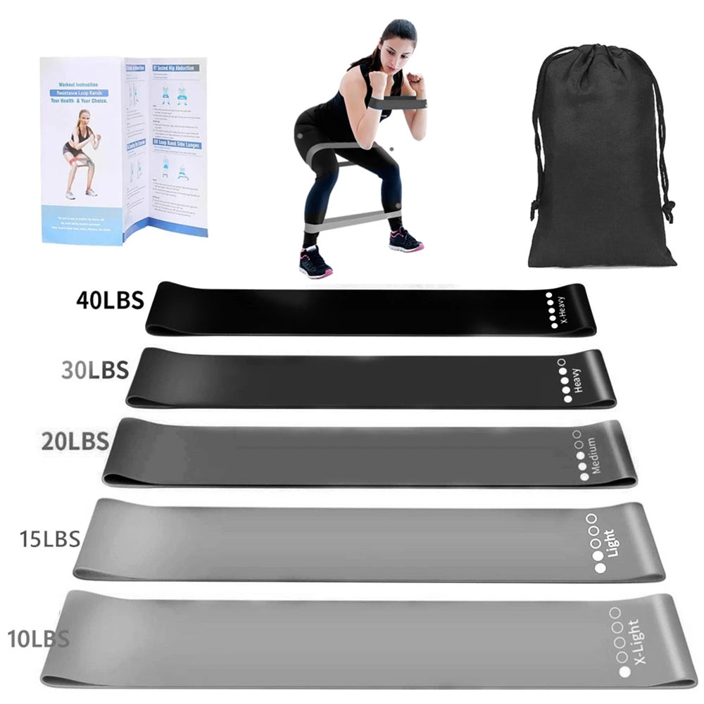300lb Fitness Booty Resistance Elastic Band Workout for Training Home Exercise Sport Gym Dumbbell Harness Set Expander Equipment