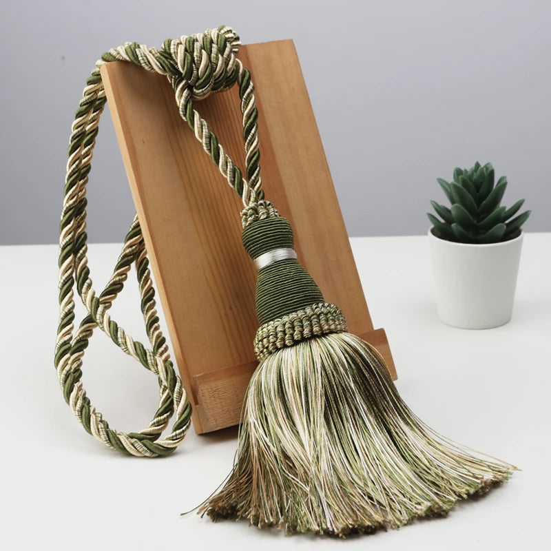 2Pcs Tassels Curtain Tieback Home Decoration Curtains Holder Buckle Rope Gold Hanging Balls Decor Living room Accessories