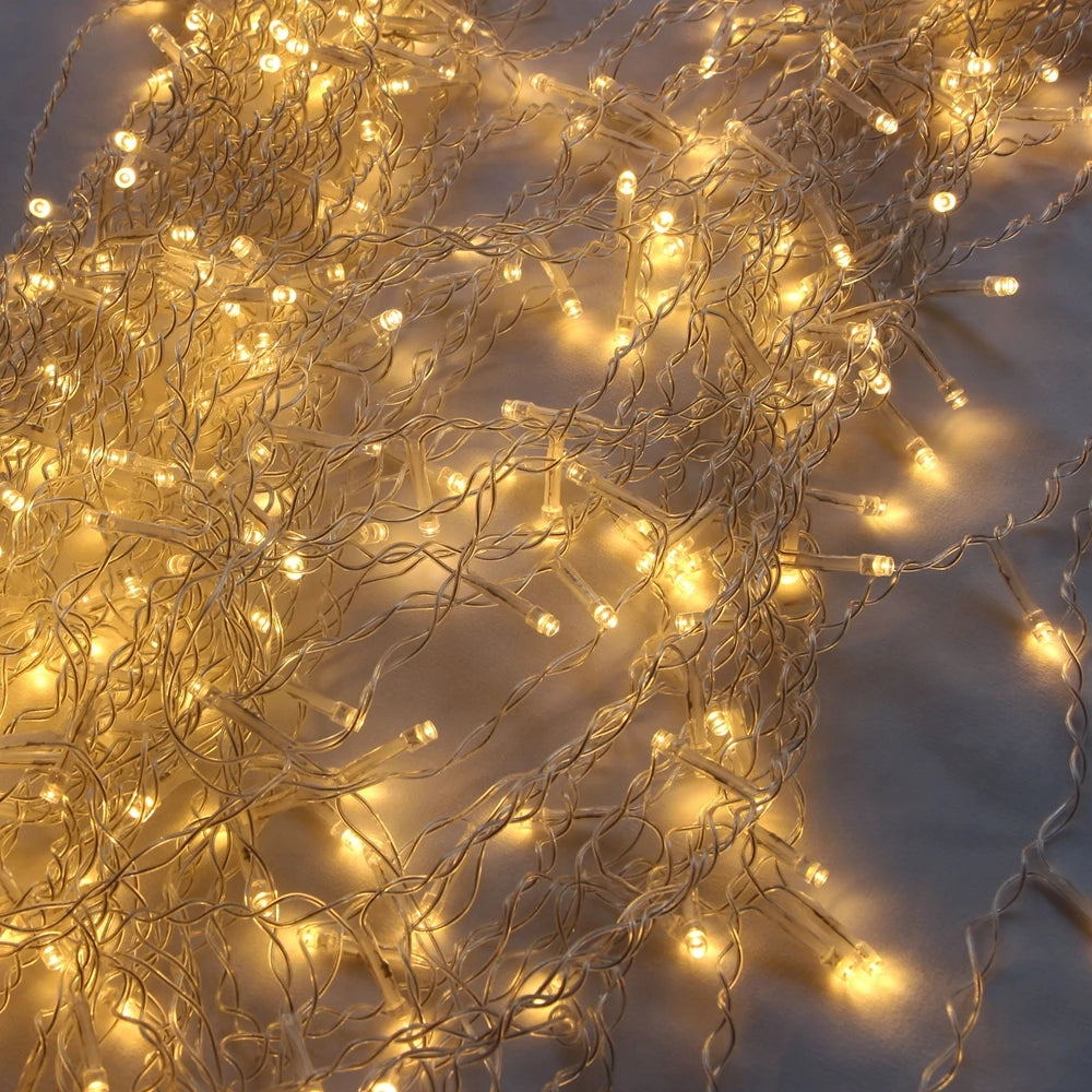 4/6/12M LED Icicle String Lights Fairy Curtain Christmas Lights Garland For Outdoor Garden Party Home Street 2025 New Year Decor