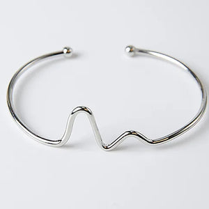 Open Cuff Punk Bracelets & Bangle Fashion Jewelry For Women Men pulseras mujer Heartbeat Leaf Arrow Triangle Heart Bracelet HOT - You Offer