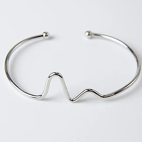 Open Cuff Punk Bracelets & Bangle Fashion Jewelry For Women Men pulseras mujer Heartbeat Leaf Arrow Triangle Heart Bracelet HOT - You Offer